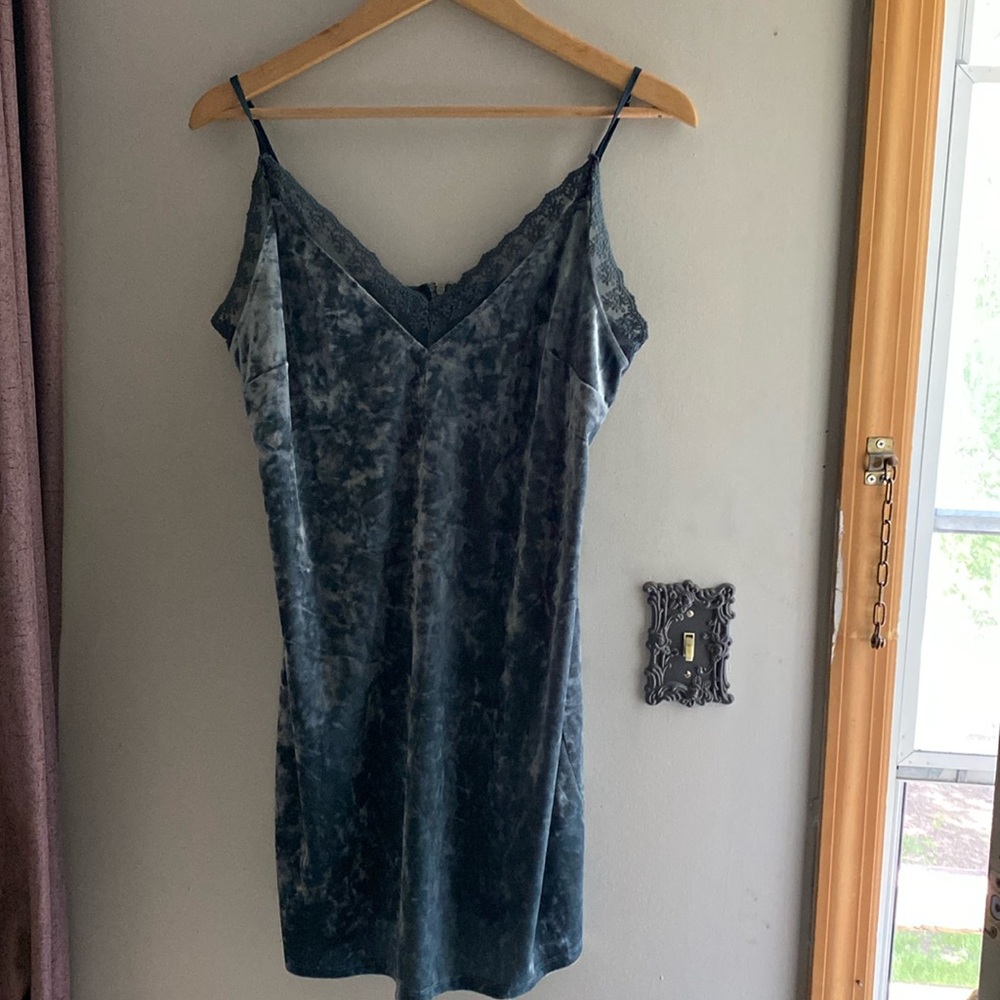 Party/dinner date dress, blue, valor/velvet, mini dress